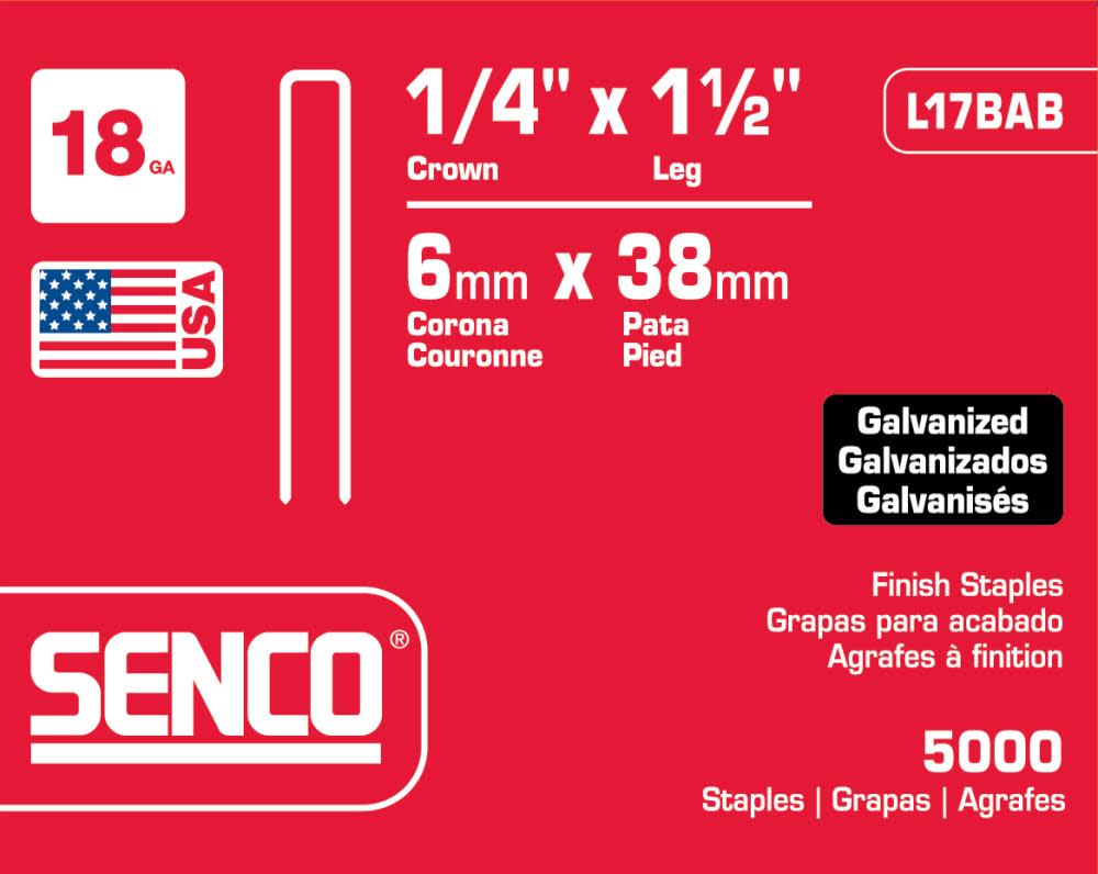 Senco 1-1/2 In 18 Gauge Medium Wire Staple - Flockneti