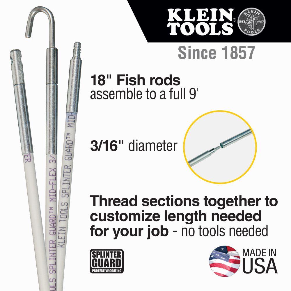 Klein Tools 9′ Mid Flex Glow Rod Set - Flockneti