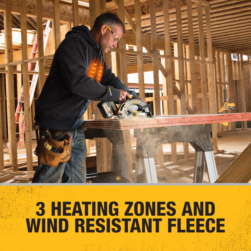 DEWALT 20V Max Mens Heated Bare Tool Hoodie 2X Black - Flockneti