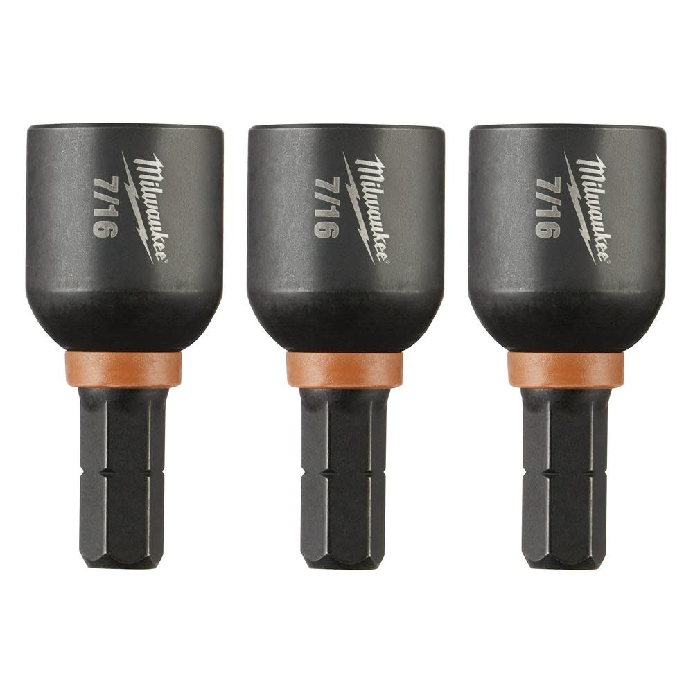 Milwaukee SHOCKWAVE Impact Duty 7/16 Insert Magnetic Nut Driver 3PK - Flockneti