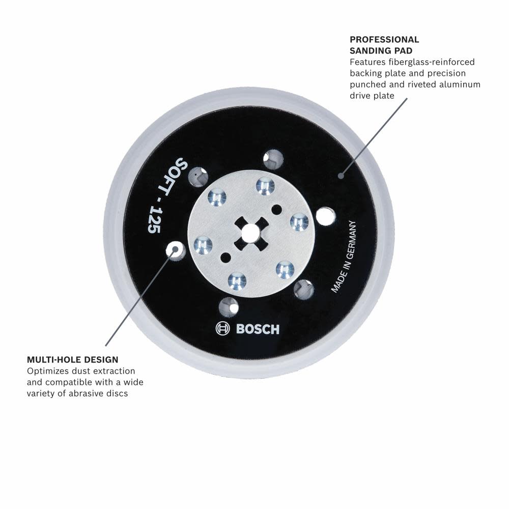 Bosch 5″ Soft Hook & Loop Multi Hole Sanding Pad - Flockneti