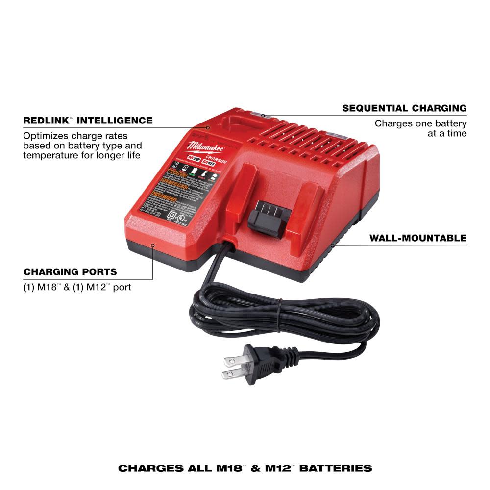 Milwaukee M18 & M12 Multi-Voltage Charger - Flockneti