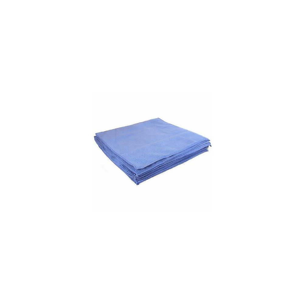Buffalo Industries 16 x 16″ Blue Microfiber Cleaning Cloth 12pk Bag - Flockneti