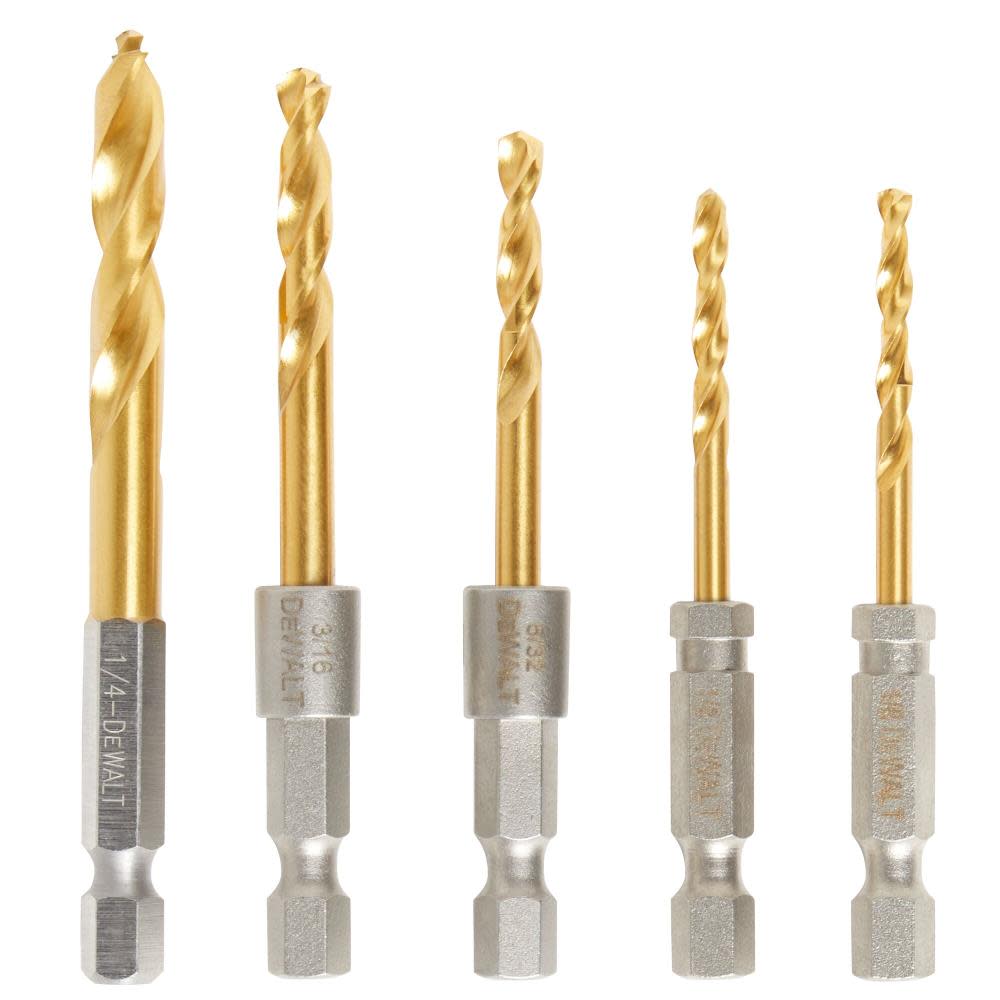 DEWALT 5pc Impact Ready Titanium Nitride Coating Drill Set - Flockneti