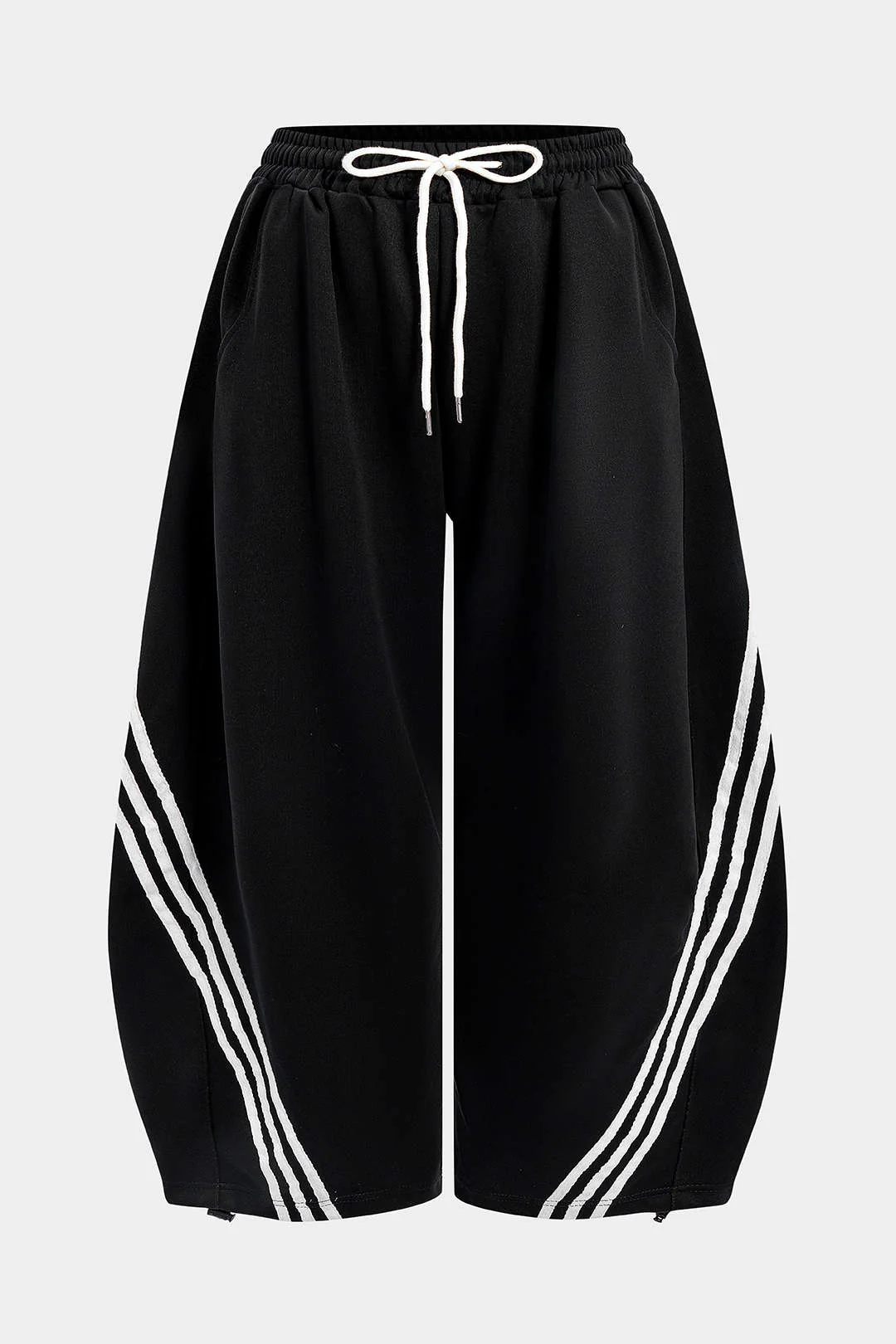 Plus Size Contrast Barrel Trousers - Flockneti