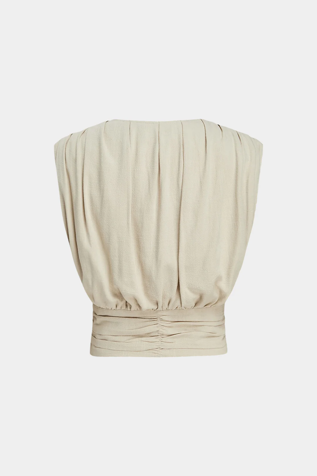 V-Neck Ruched Button Tank Top - Flockneti