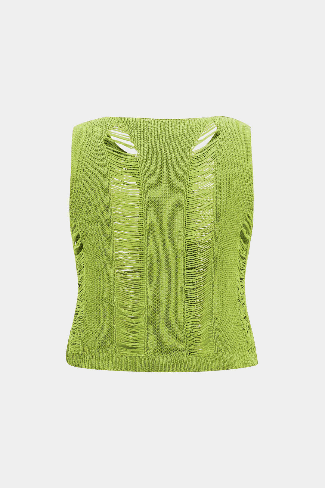 Plus Size Knit Distressed Ladder Tank Top - Flockneti