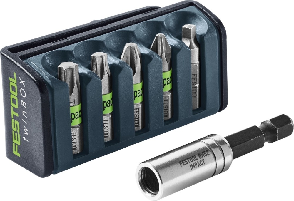 Festool 5 Piece Impact Bit Cassette with Magnetic Bit Holder - Flockneti