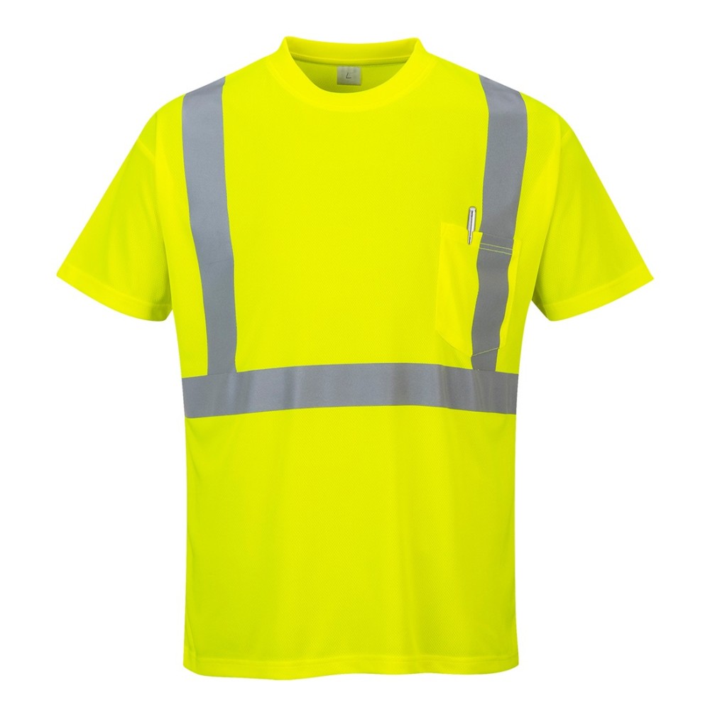 Portwest Hi-Vis Pocket T-Shirt Yellow – XXL - Flockneti
