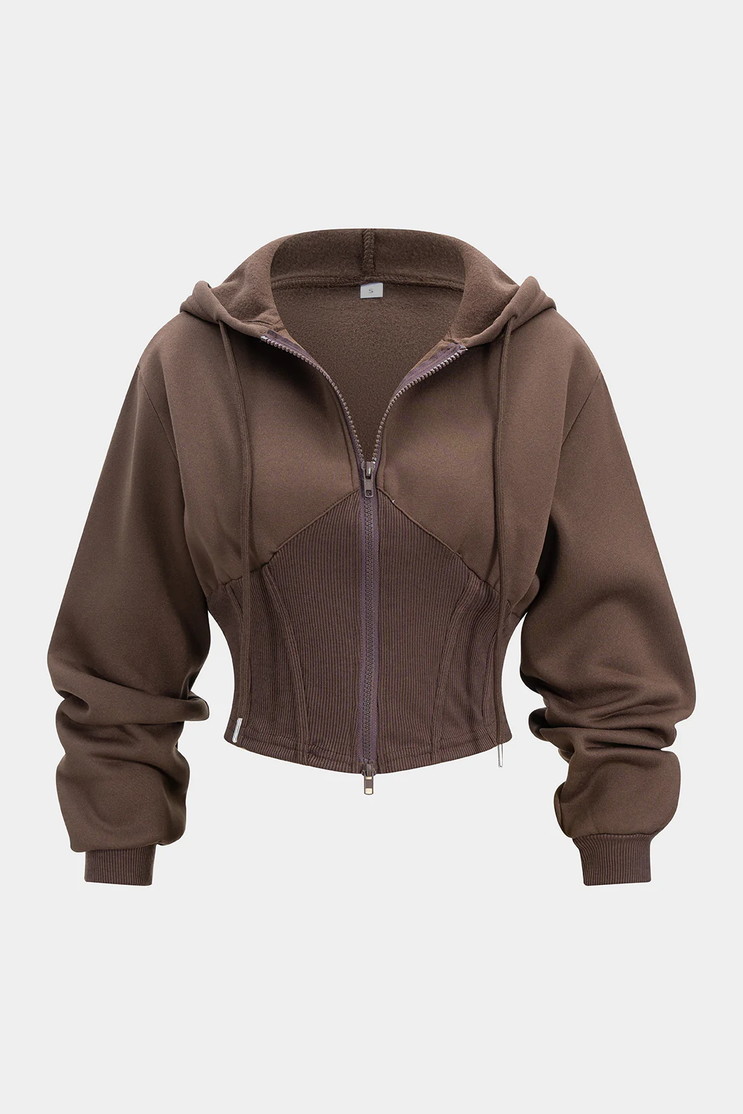 Drawstring Patchwork Hooded Sweatshirt - Flockneti