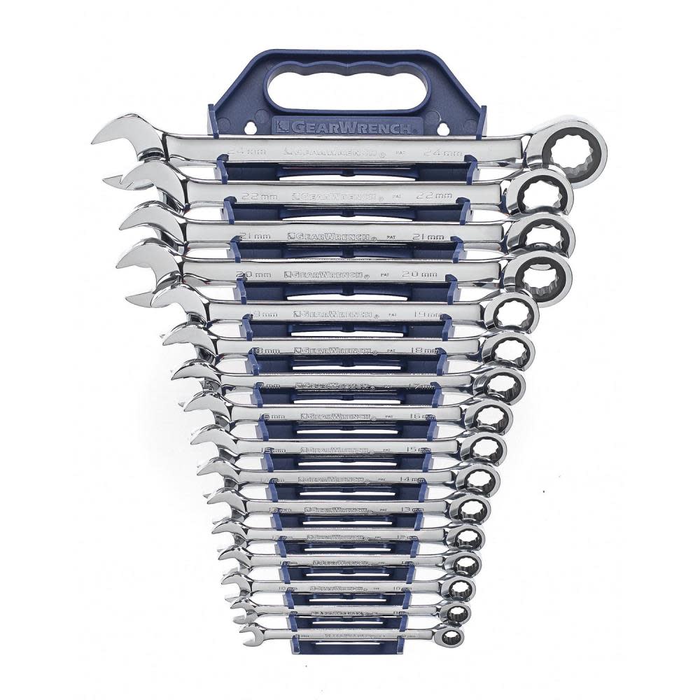 GEARWRENCH Ratcheting Wrench Set 16 pc. Metric Combination - Flockneti