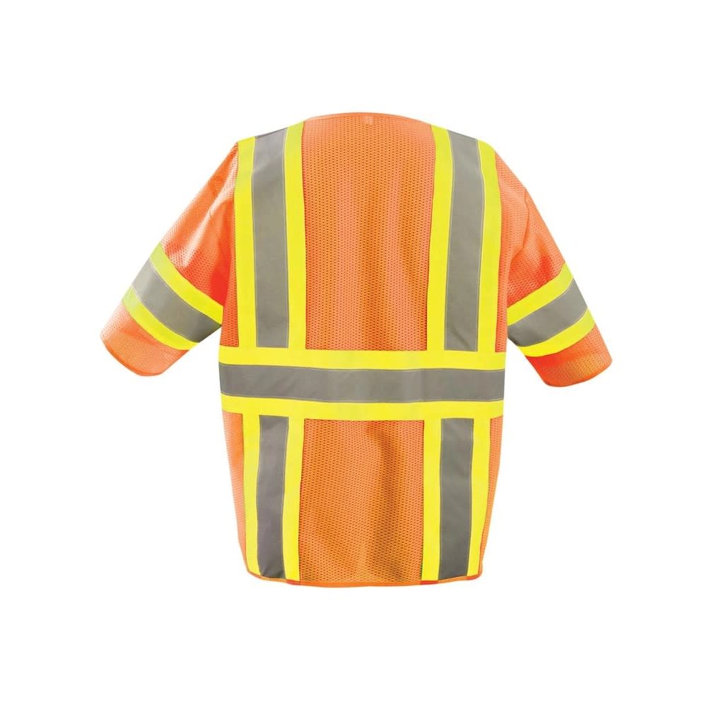 Occunomix Two-Tone Vest Orange Class 3 Self Extinguishing Medium - Flockneti