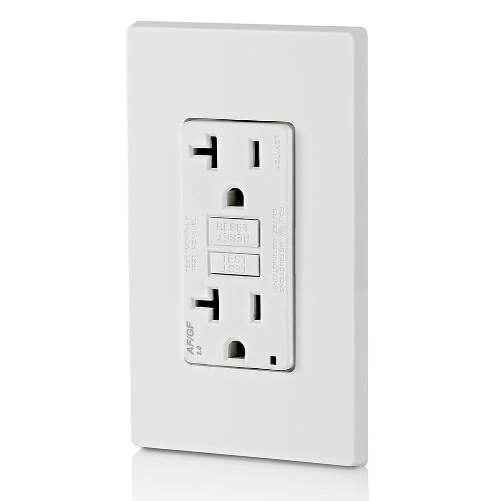 Leviton SmartlockPro AFCI/GFCI Outlet 20A 125V 2Pole White Duplex - Flockneti