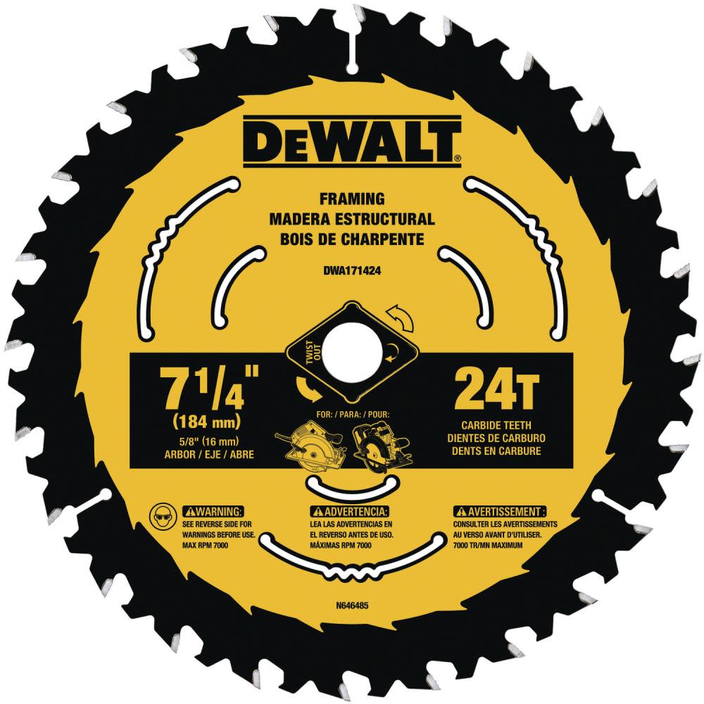 DEWALT 7-1/4-in 24T Saw Blades with ToughTrack tooth design 3 pk - Flockneti