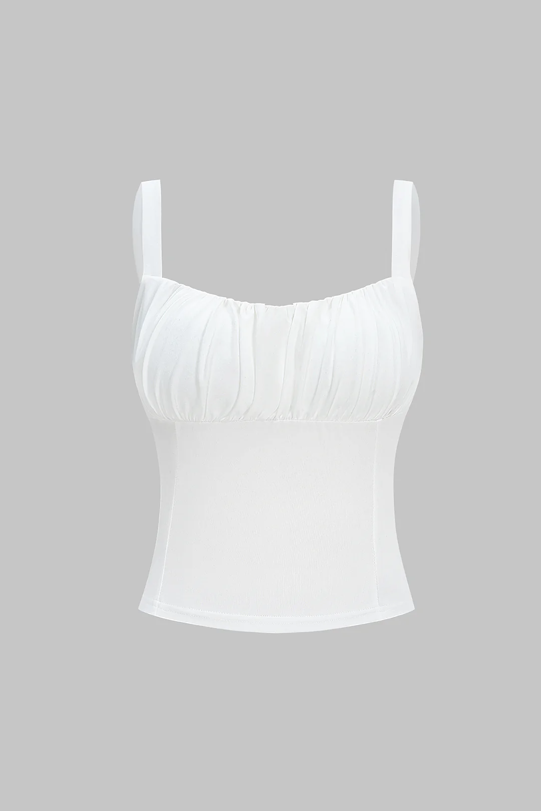 Solid Square Neck Ruched Cami Top - Flockneti