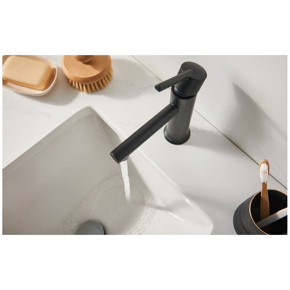 Moen Arlys Bathroom Faucet Black 1 Handle Low Arc Low Profile - Flockneti