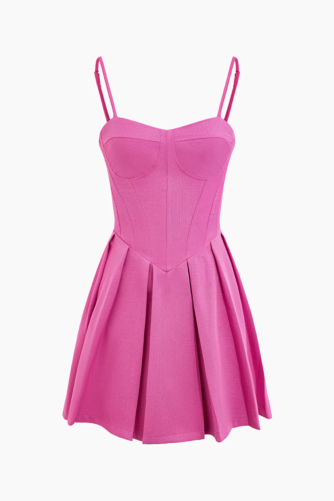 Pleated Zipper Sleeveless Mini Dress - Flockneti