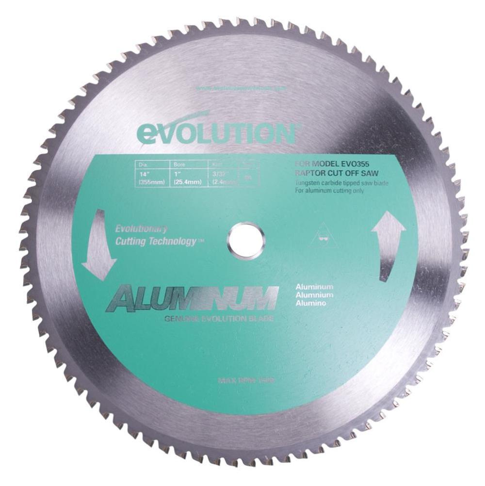 Evolution Power Tools 14 in. 80 Tooth Aluminum Tungsten Carbide-Tipped Cutting Blade - Flockneti