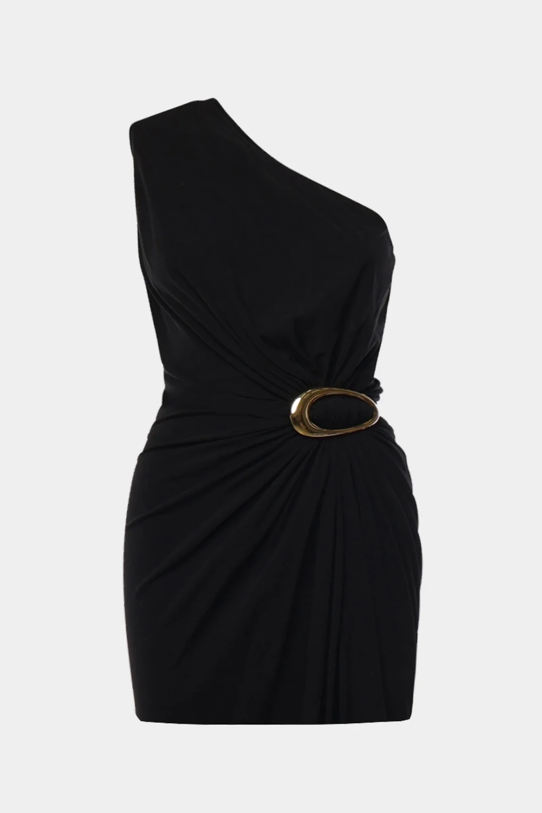 Plus Size Metallic One Shoulder Sleeveless Mini Dress - Flockneti