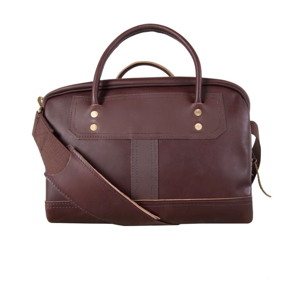 Duluth Pack 18 Liter Capacity Brown Smooth Leather Doctor’s Weekend Bag - Flockneti