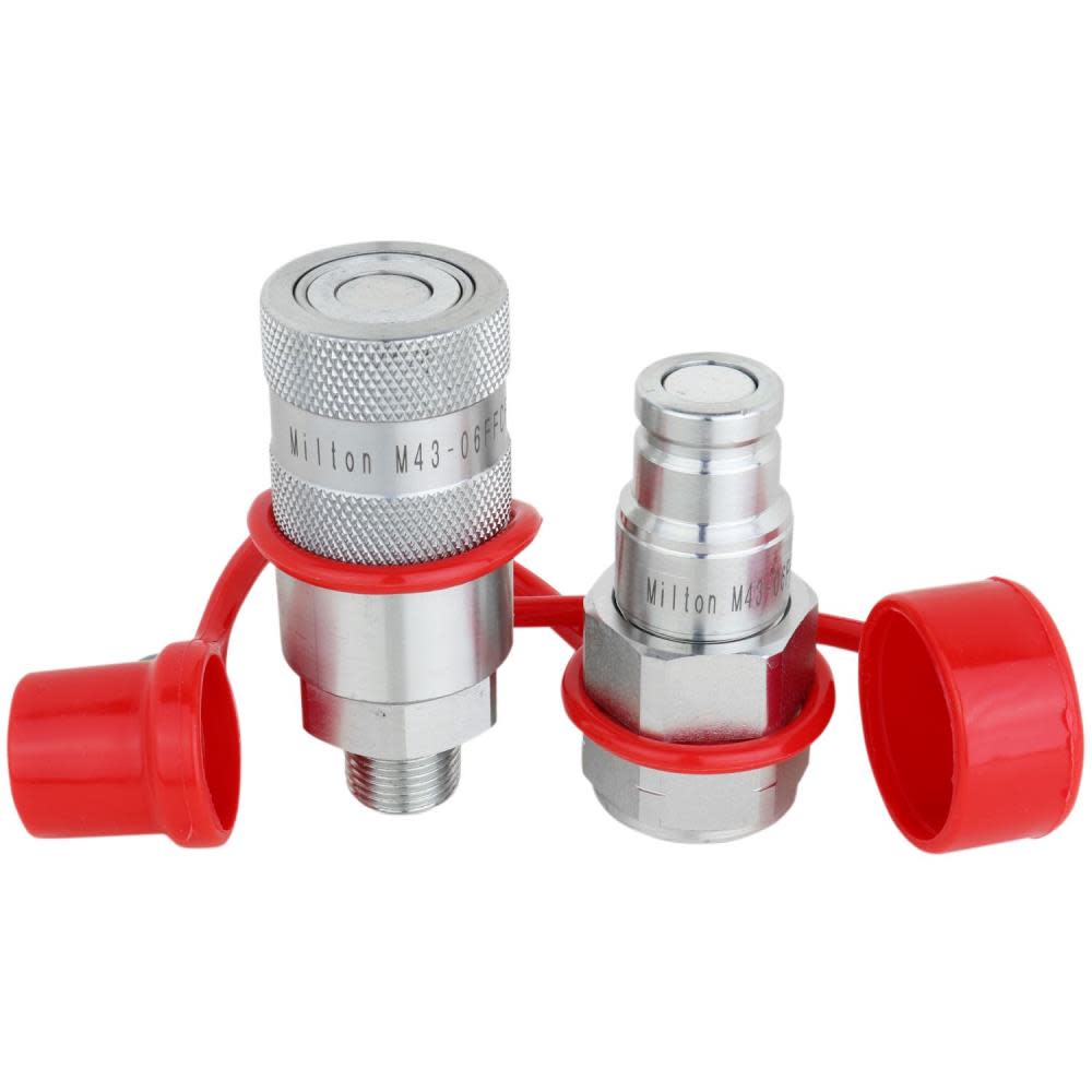 Milton 3/8″ NPTF Hydraulic Flush Face Coupler Complete Set - Flockneti