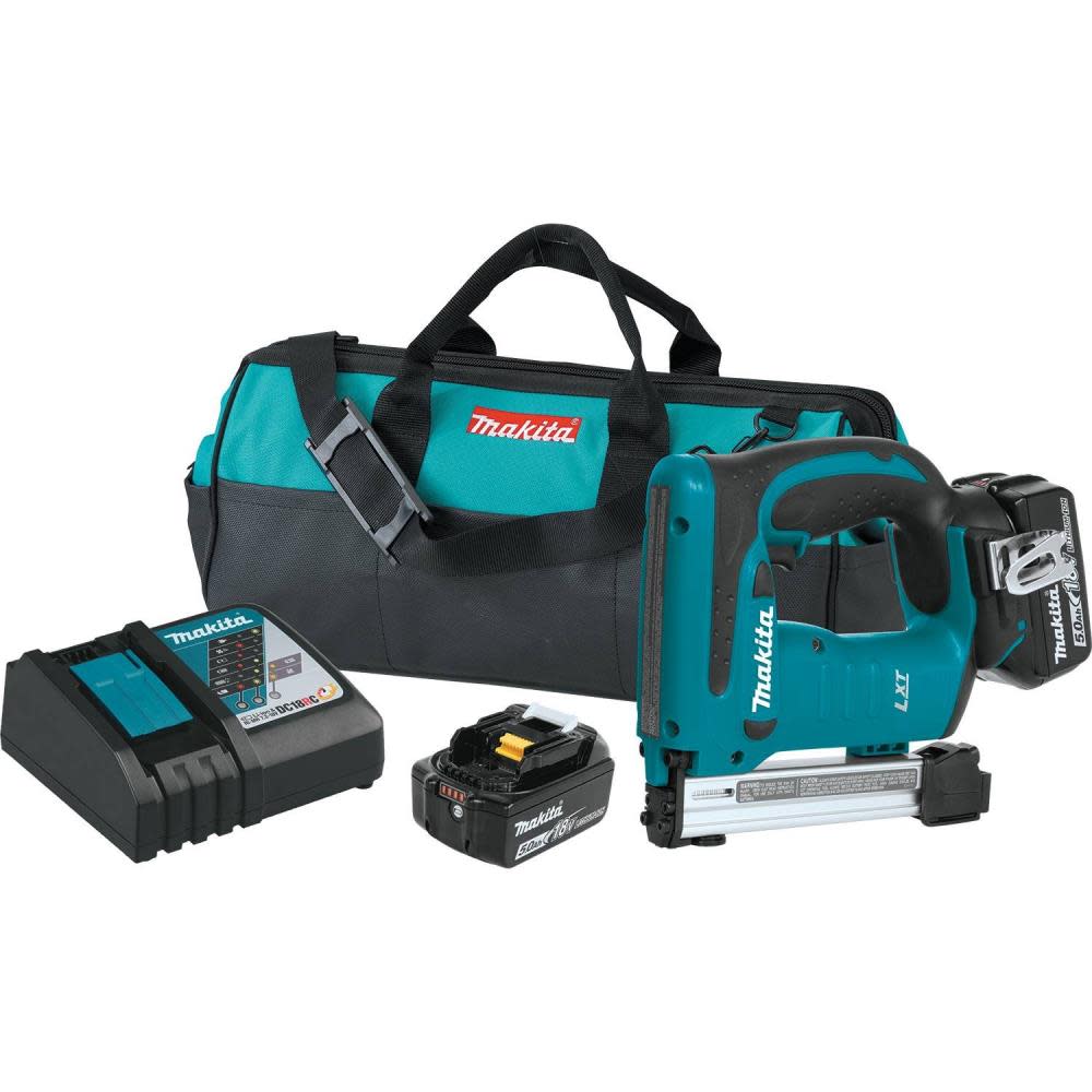 Makita 18 Volt Lithium-Ion Brushless 3/8 in. Crown Stapler Kit 5.0 Ah - Flockneti