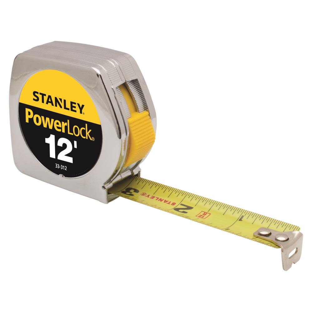 Stanley 12 Ft. x 3/4 In. Heavy Duty PowerLock Tape Rule with Metal Case - Flockneti