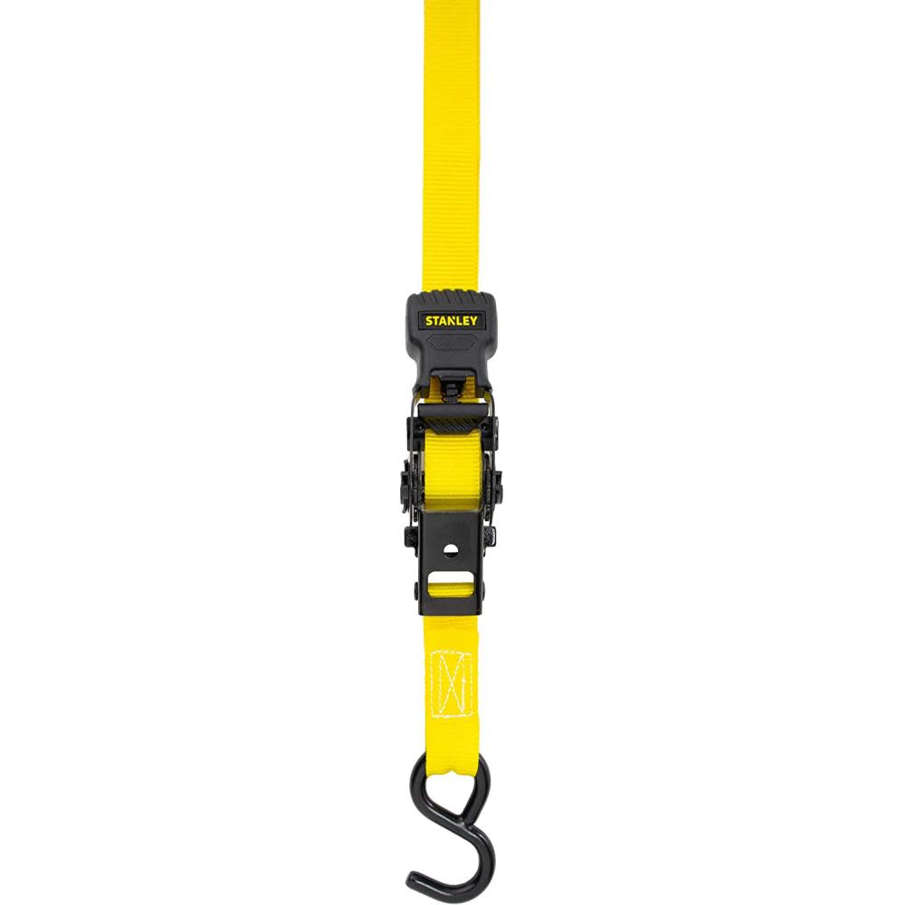 Stanley S1000 Ratchet Tie Down Straps 1″ x 10′ Light Cargo Hauling 1500 lbs Break Strength 8pk - Flockneti