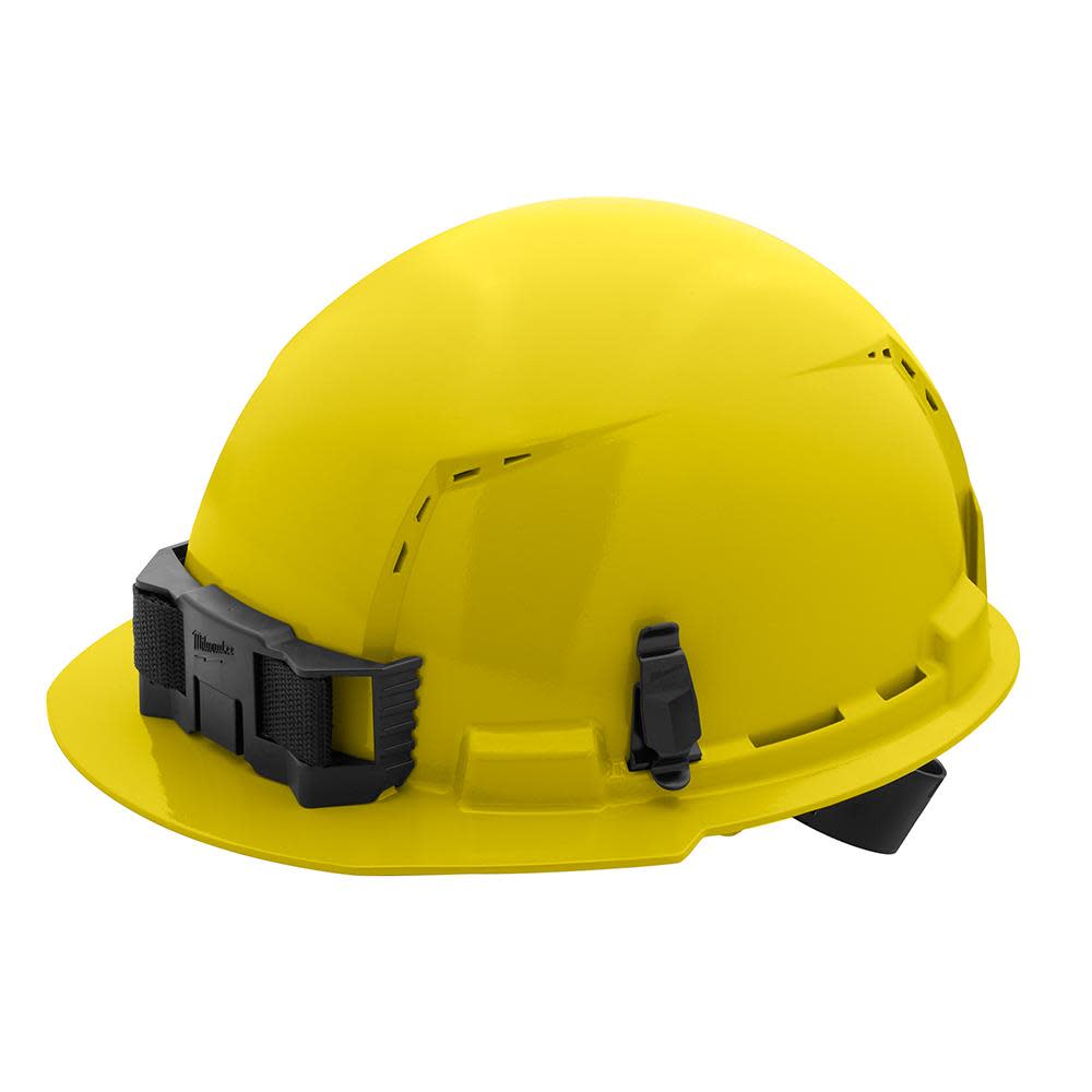Milwaukee Yellow Front Brim Vented Hard Hat with 4pt Ratcheting Suspension Type 1 Class C - Flockneti