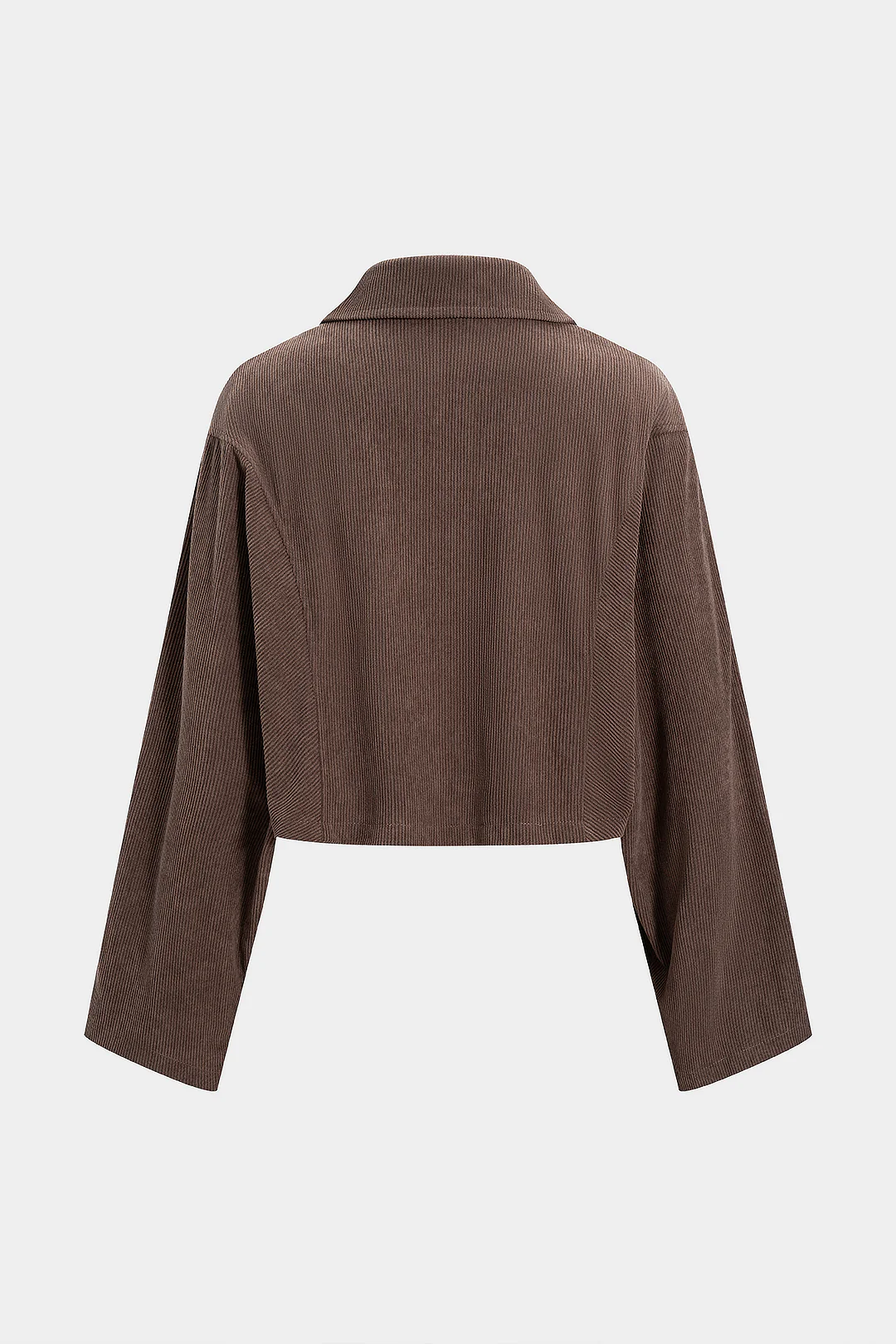 Corduroy Button Lapel Long-Sleeve Shirt - Flockneti