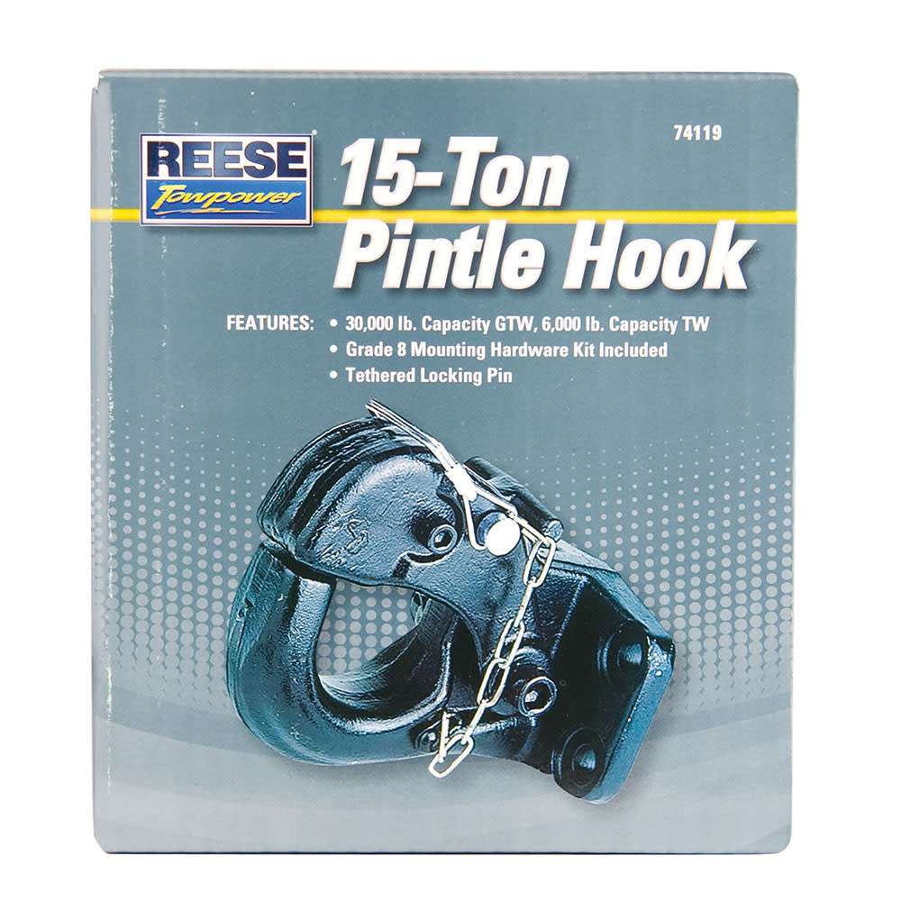 Reese 10 Ton 30000 lbs Steel Heavy Duty Bolt On Pintle Hook - Flockneti