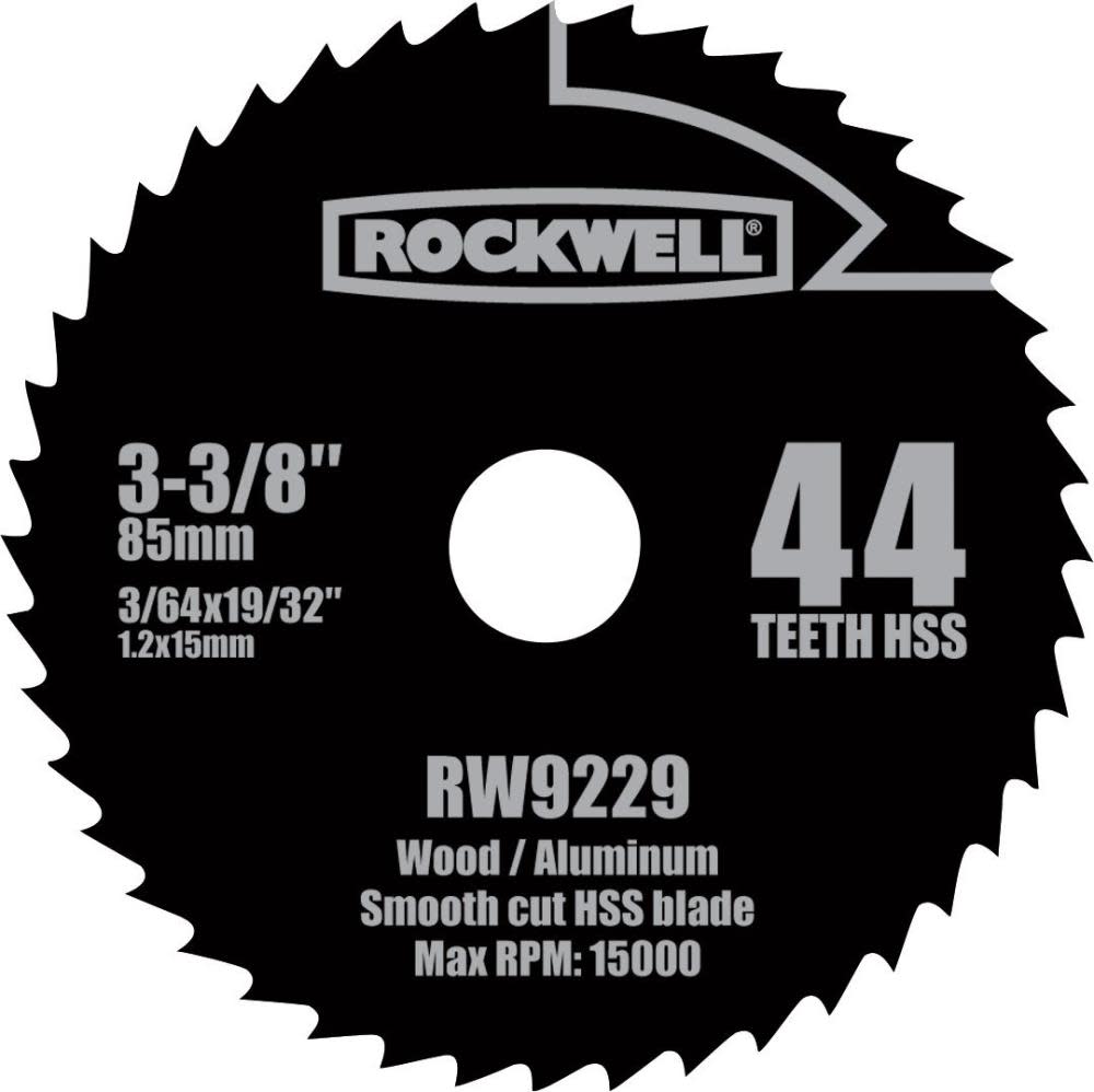 Rockwell 3-3/8-in 44-Tooth Continuous High-Speed Steel Circular Saw Blade - Flockneti