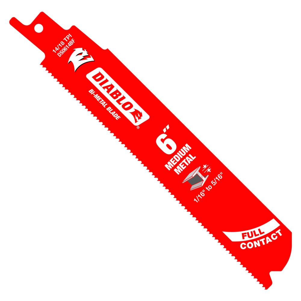 Diablo Tools 6″ Bi-Metal Recip Blade for Medium Metal Cutting 3/32″ to 5/16″ 25pc - Flockneti