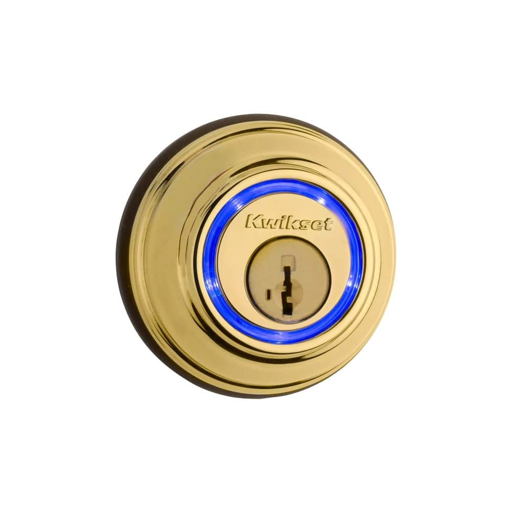 Kwikset Polished Brass 2nd Gen Bluetooth Smart Lock Electronic Deadbolt - Flockneti