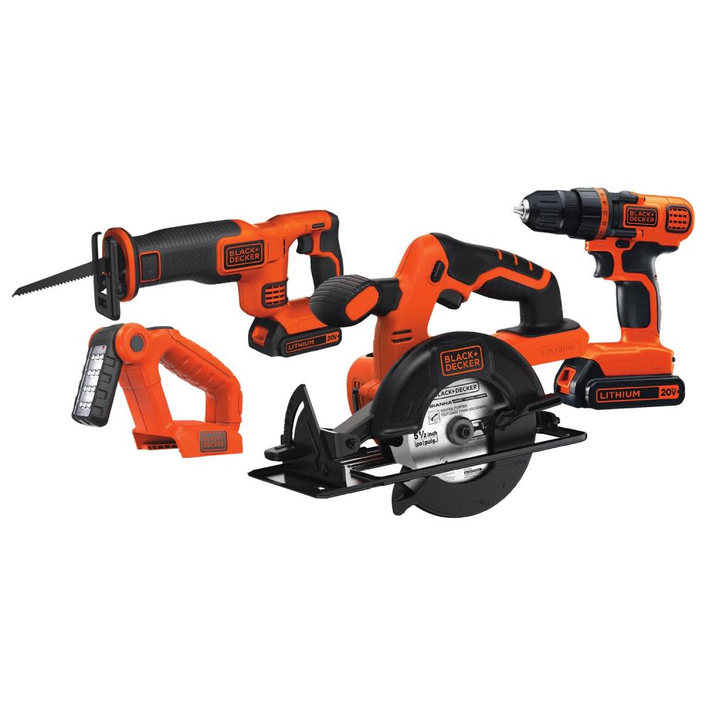 Black and Decker 20V 4 Tool Combo Kit - Flockneti
