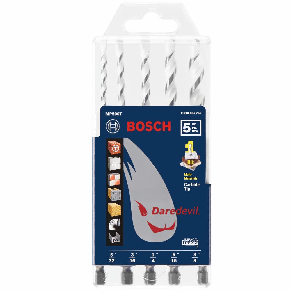 Bosch 5 pc. Daredevil Multipurpose Drill Bit Set - Flockneti