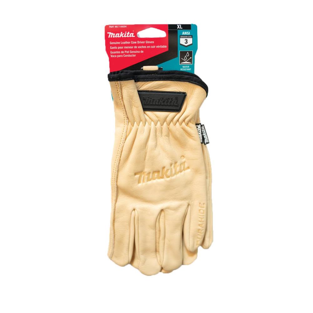 Makita Driver Gloves Genuine Leather Cow XL - Flockneti