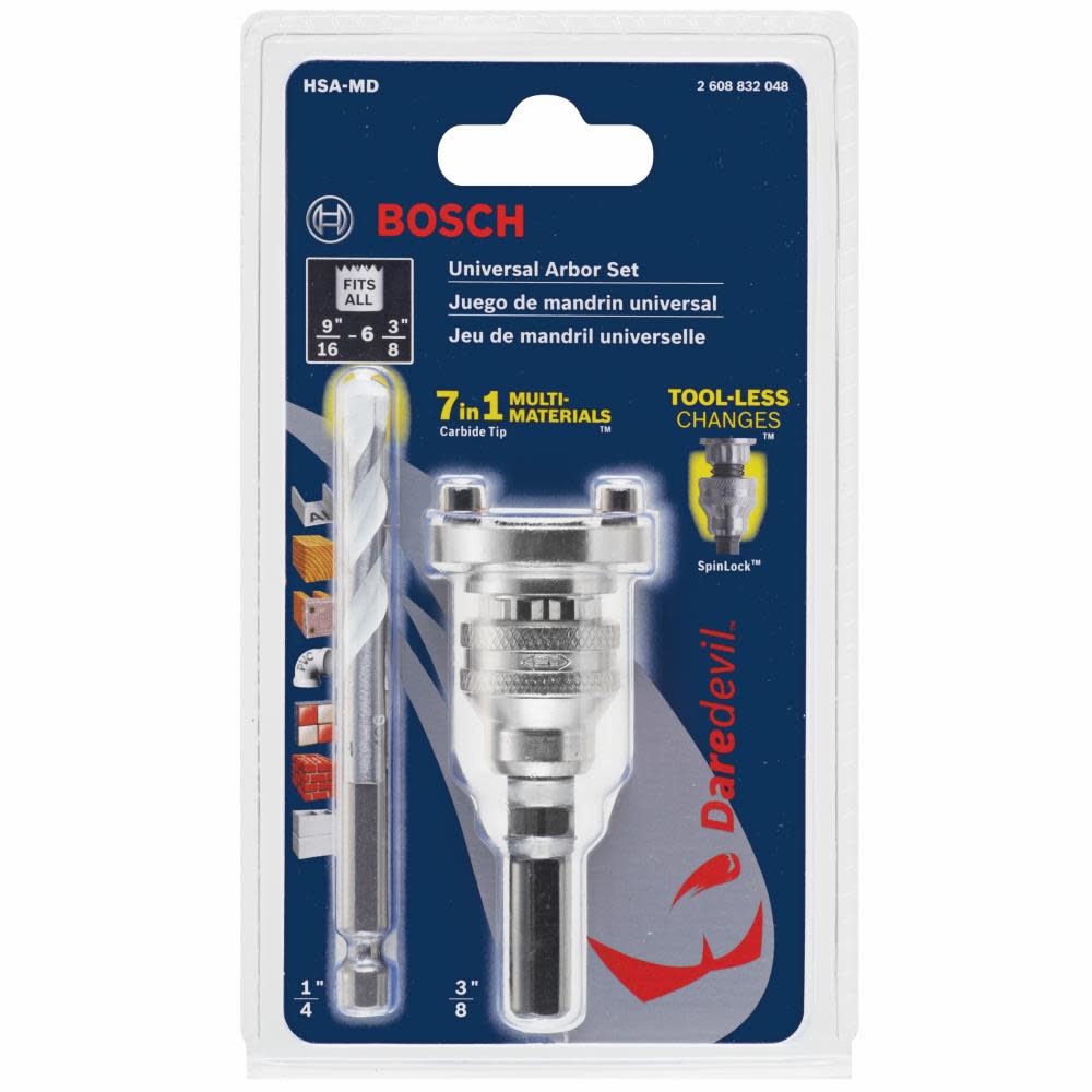 Bosch Daredevil Arbor with Daredevil Multi-Material Pilot Bit - Flockneti