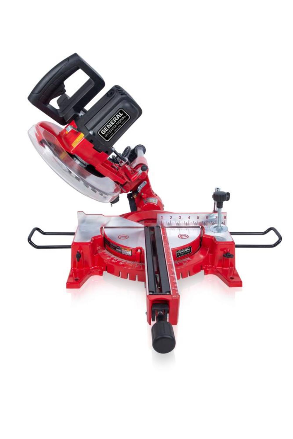 General International 10″ Sliding Miter Saw Laser Alignment 15 Amp - Flockneti
