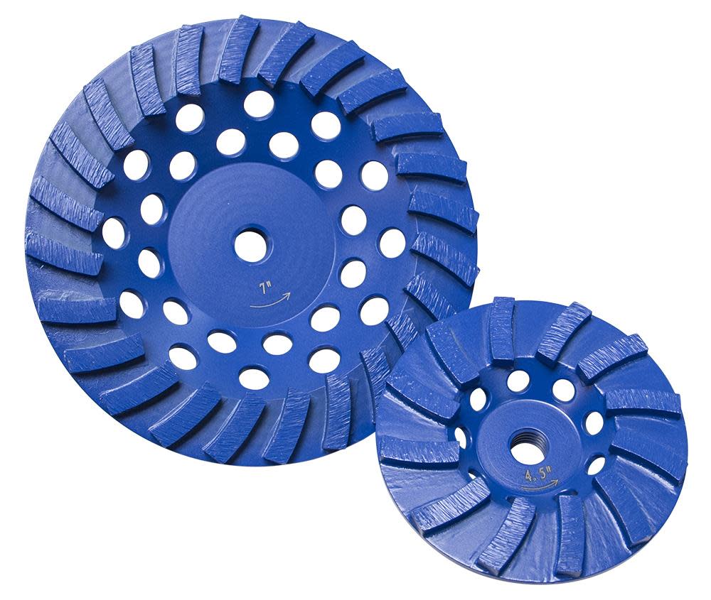 Diamond Products 4-1/2 In. x 5/8 In. Star Blue Spiral Turbo Cup Grinder (12 segments) - Flockneti