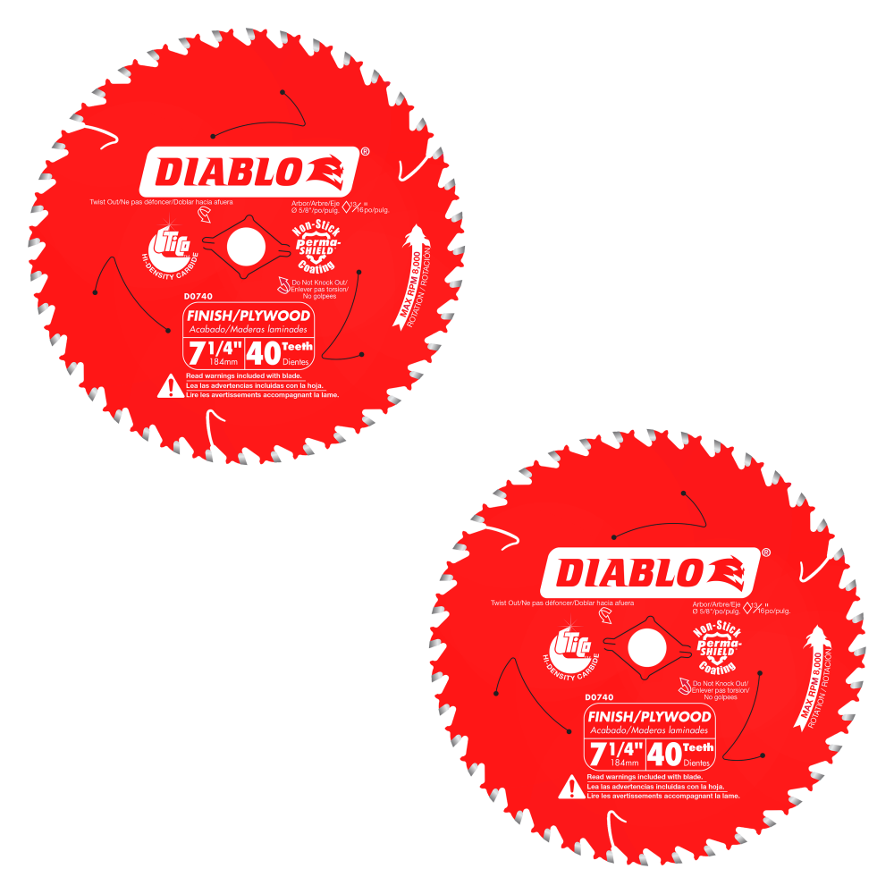 Diablo Tools 71/4″x 40-Tooth Finish Saw Blade Value Pack 2 Pack - Flockneti