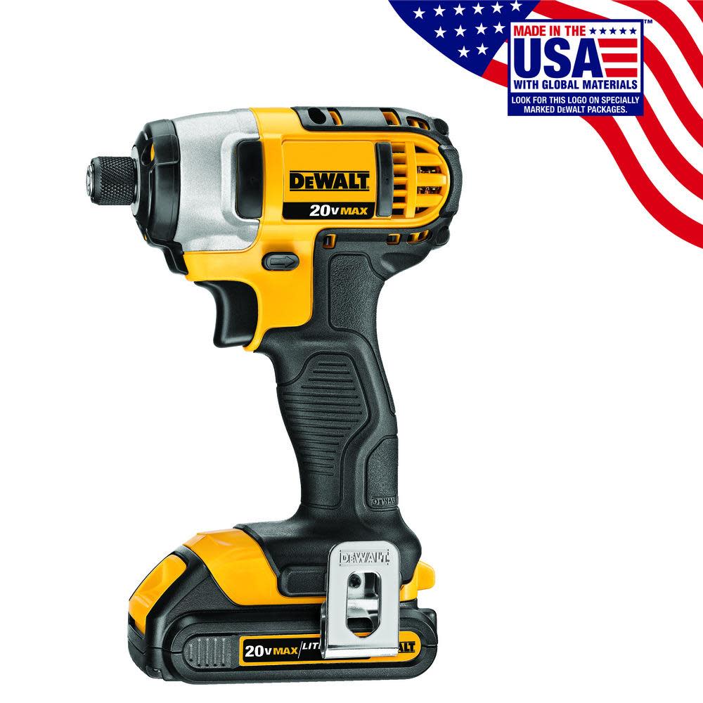 DEWALT DCF885C2 20V MAX* Lithium Ion 1/4″ Impact Driver Kit (1.5Ah) (DCF885C2) - Flockneti