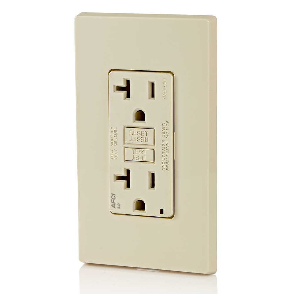 Leviton SmartlockPro AFCI Outlet 20A 125V Duplex Light Almond - Flockneti