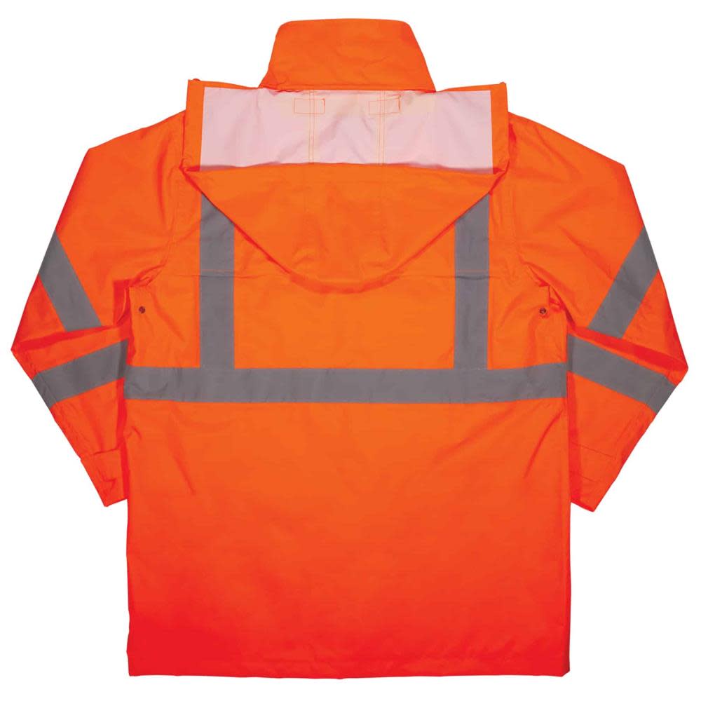 Ergodyne GloWear 8366 Lightweight Hi Vis Rain Jacket Orange Large - Flockneti