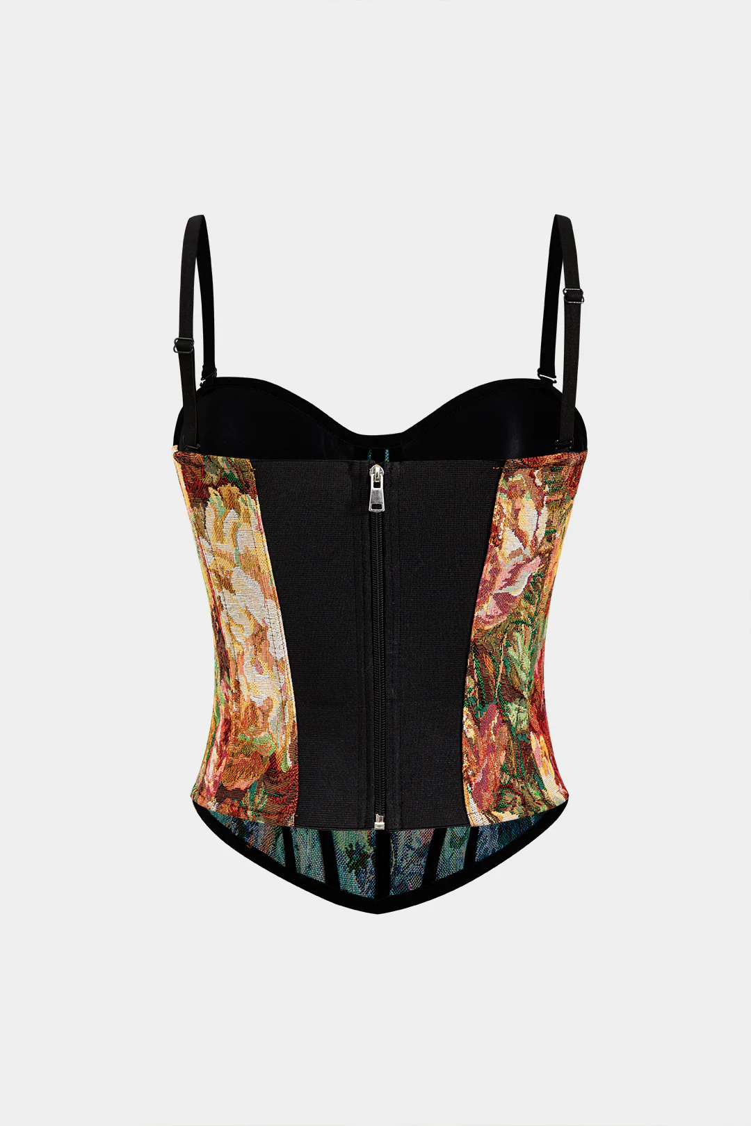 Jacquard Backless Underwire Corset Waist Cami Top - Flockneti