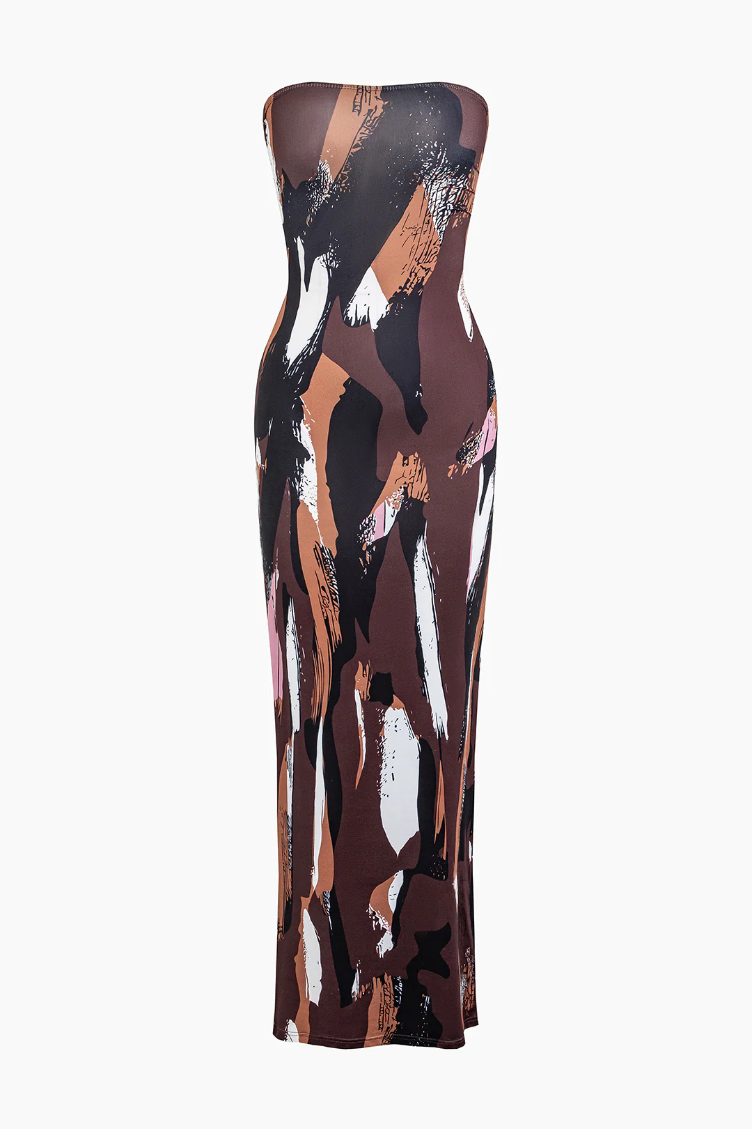 Graffiti Print Backless Strapless Sleeveless Maxi Dress - Flockneti