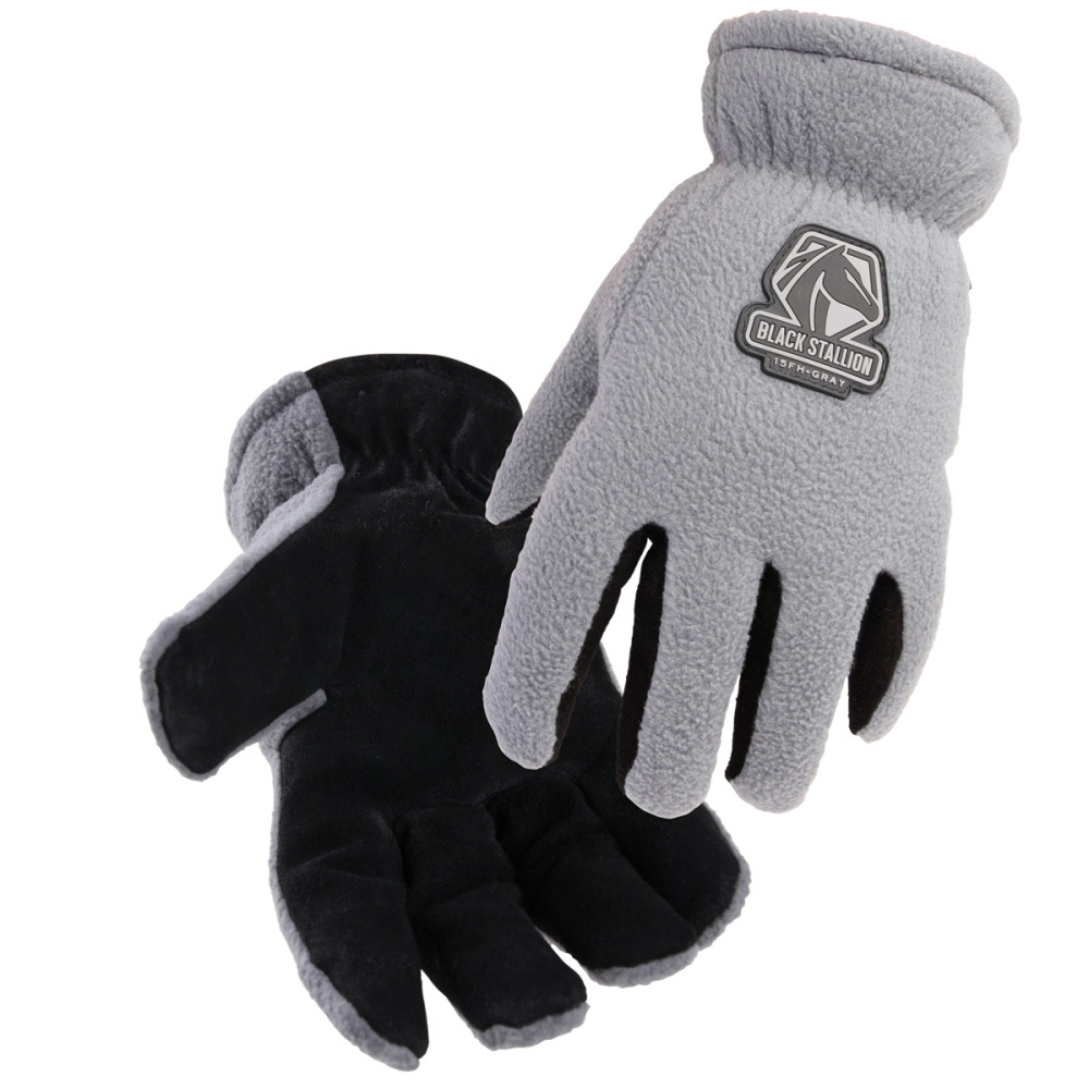 Black Stallion FuzzyHand Polar Fleece Winter Gloves Medium - Flockneti