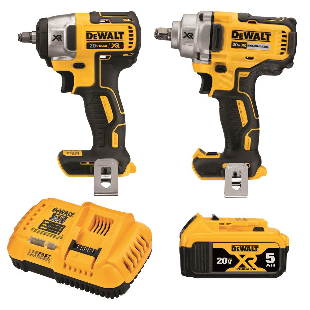 DEWALT 20V MAX XR Brushless Cordless 2-Tool Impact Wrench Kit - Flockneti
