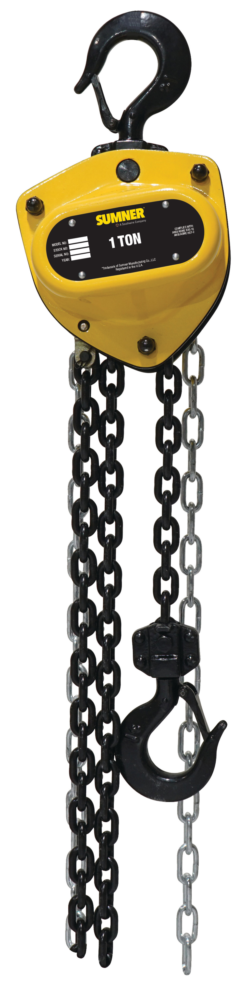 Sumner Chain Hoist 1 Ton with 20′ Chain Fall - Flockneti
