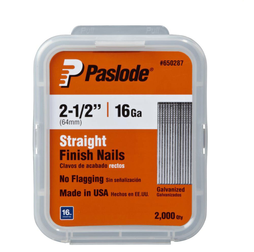 Paslode 2000 Pack 2-1/2″ 16 Ga Galv Straight Finishing Nails - Flockneti